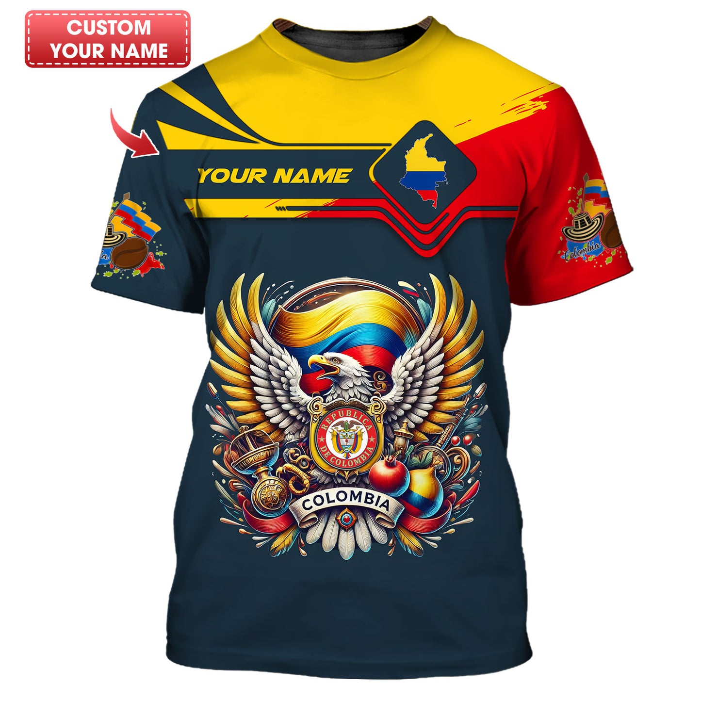 Colombia Life Shirt Custom Name 3D Full Print Colombia Shirt Gift For Colombia Lovers