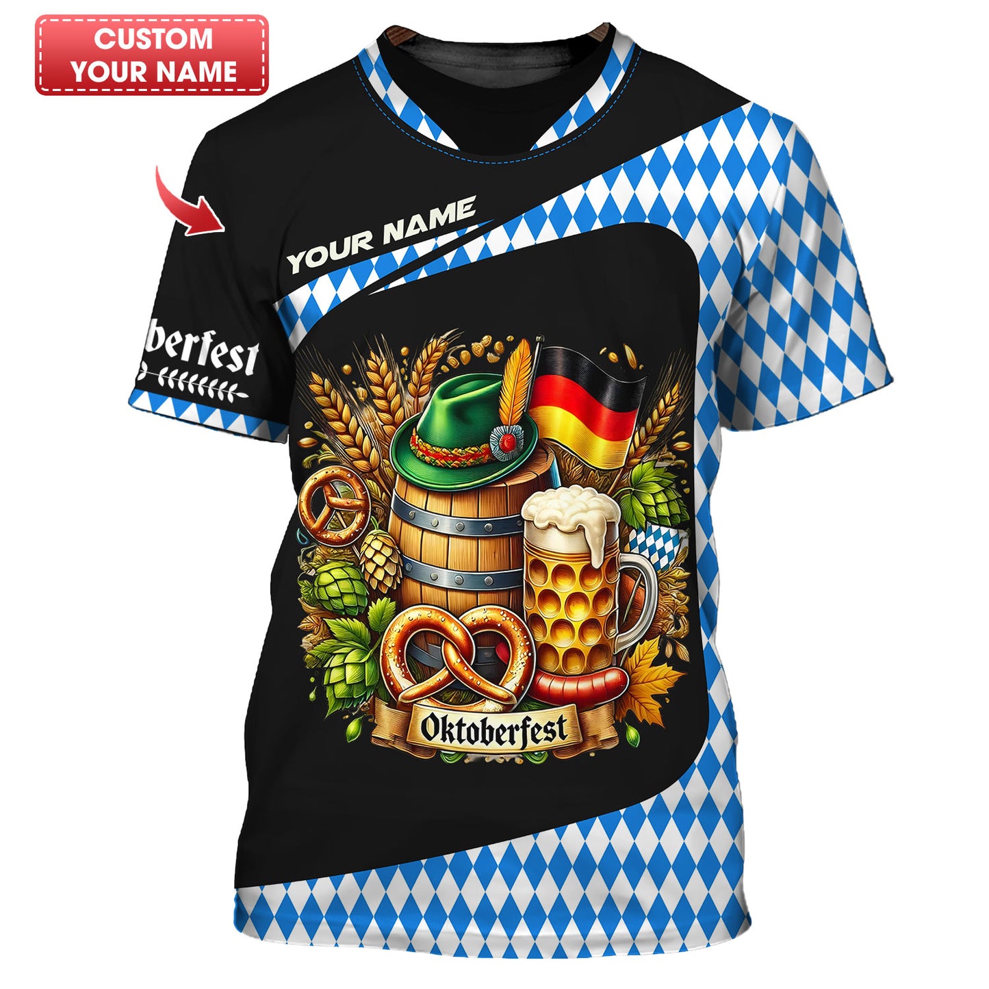 T-shirts personnalisés Oktoberfest T-shirt 3D Oktoberfest Cadeau pour les amateurs de bière