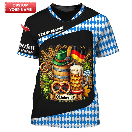 Camisetas personalizadas de Oktoberfest Camiseta 3D de Oktoberfest Regalo para amantes de la cerveza