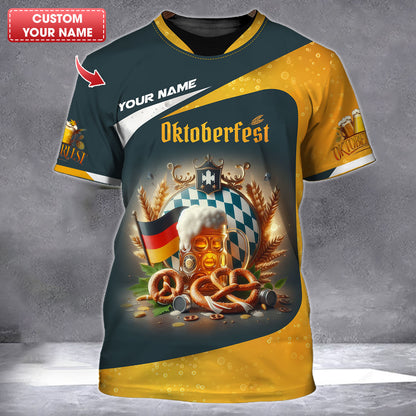 Camiseta personalizada con nombre de Oktoberfest, regalo para amantes de la cerveza