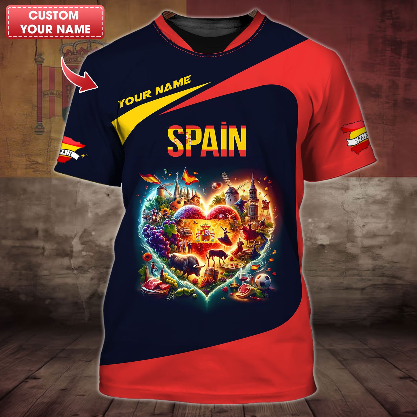 Personalized Spain Pride Shirt - Celebrate the Heart of Spanish Culture