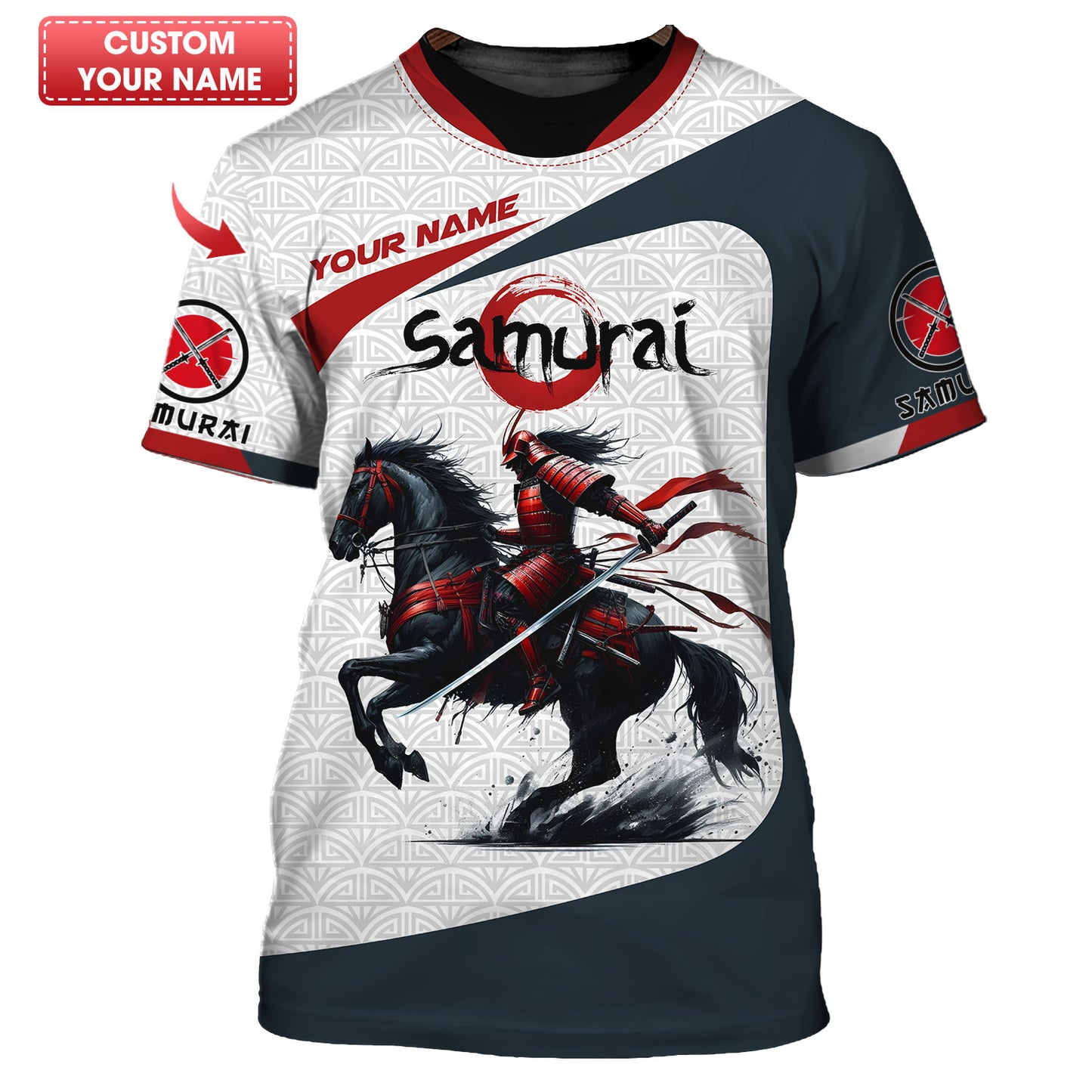 Personalized Samurai Warrior Shirt - Dynamic Horseback Design