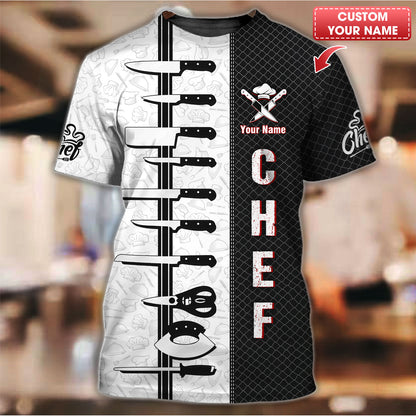 Camiseta de chef personalizada - Diseño de colección de cuchillos