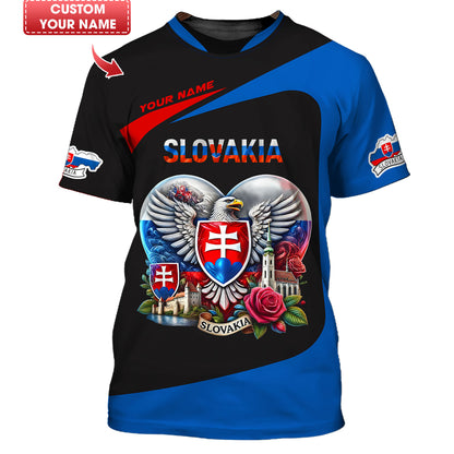 Slovakia Heart Life Shirt Personalized Name Slovakia Shirt Unisex Slovakian Shirt