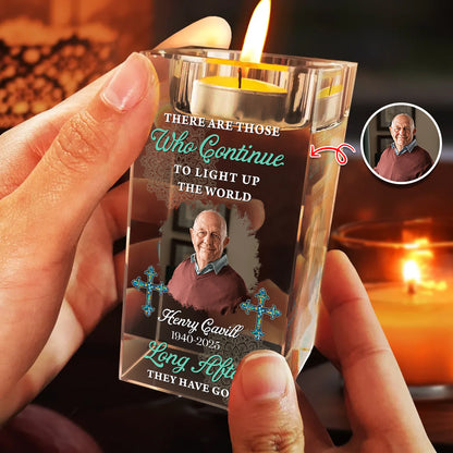 Light Up The World Mandala - Memorial Gifts - Personalized Crystal Candle Holder