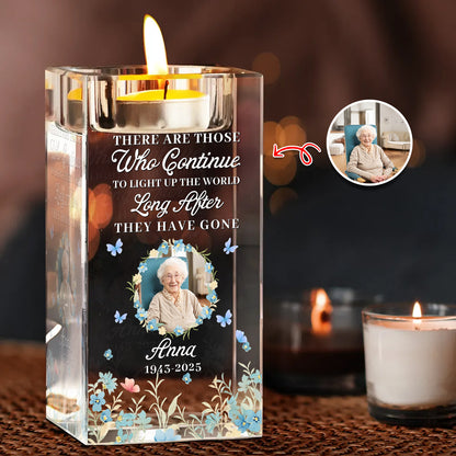 Your Light Will Always Shine - Memorial Gifts - Personalized Crystal Candle Holder
