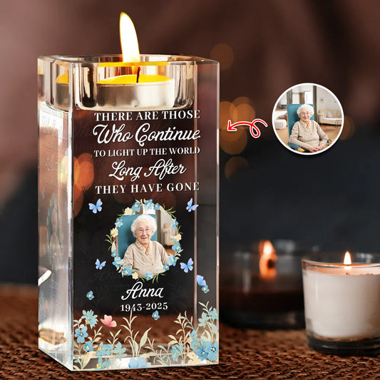 Your Light Will Always Shine - Memorial Gifts - Personalized Crystal Candle Holder