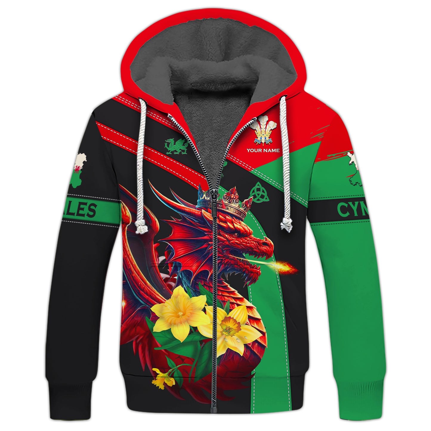 Camiseta con estampado 3D completo Love CYMRU Dragon Wales, regalo para amantes de Gales