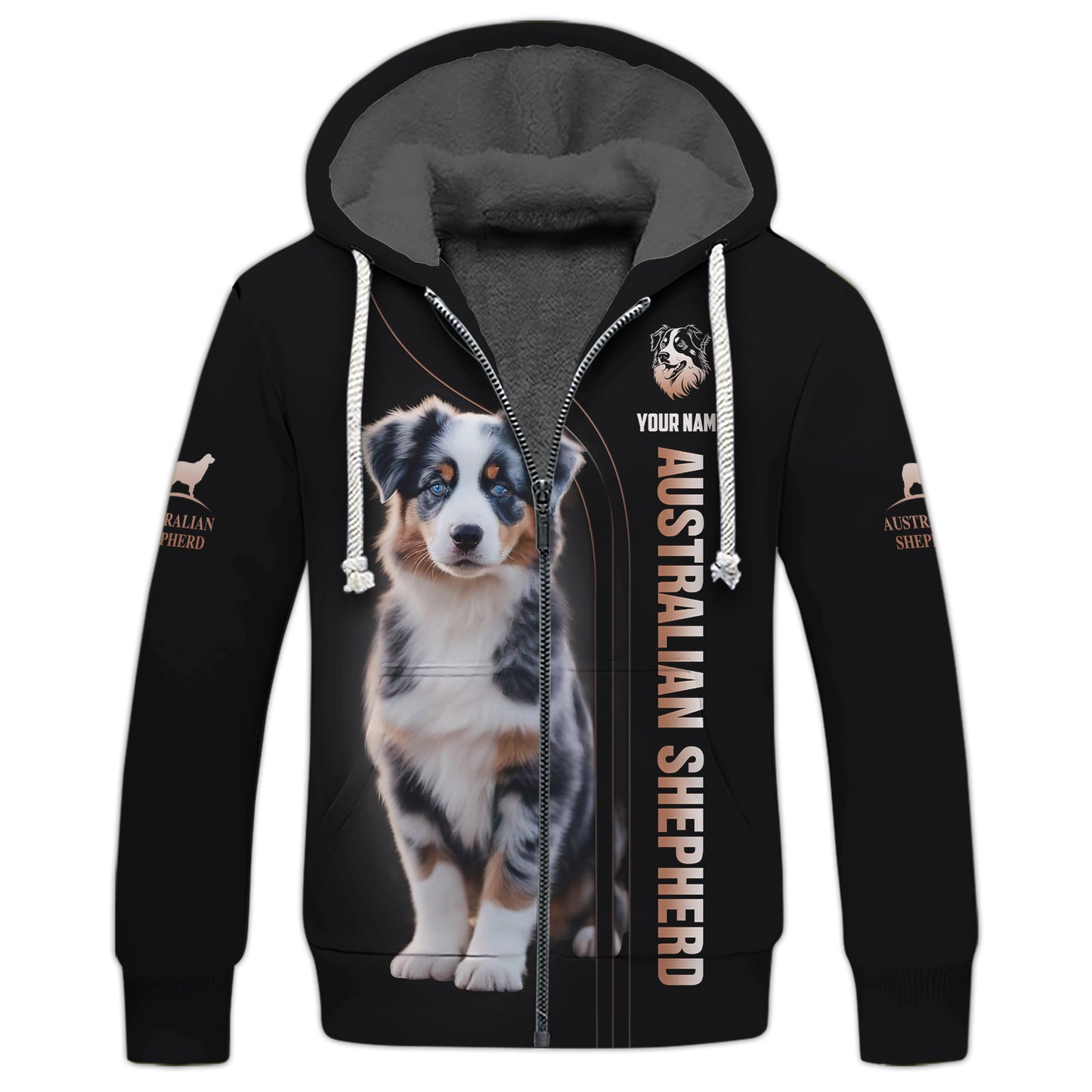 Australian Shepherd Puppy Custom Name 3D Shirt Gift For Dog Lovers