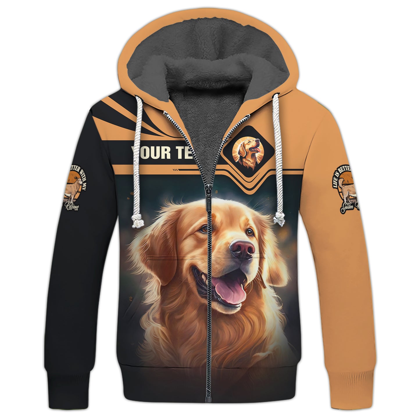 T-shirt personnalisé avec nom Golden Retriever, cadeau pour les amoureux des chiens, chemises 3D