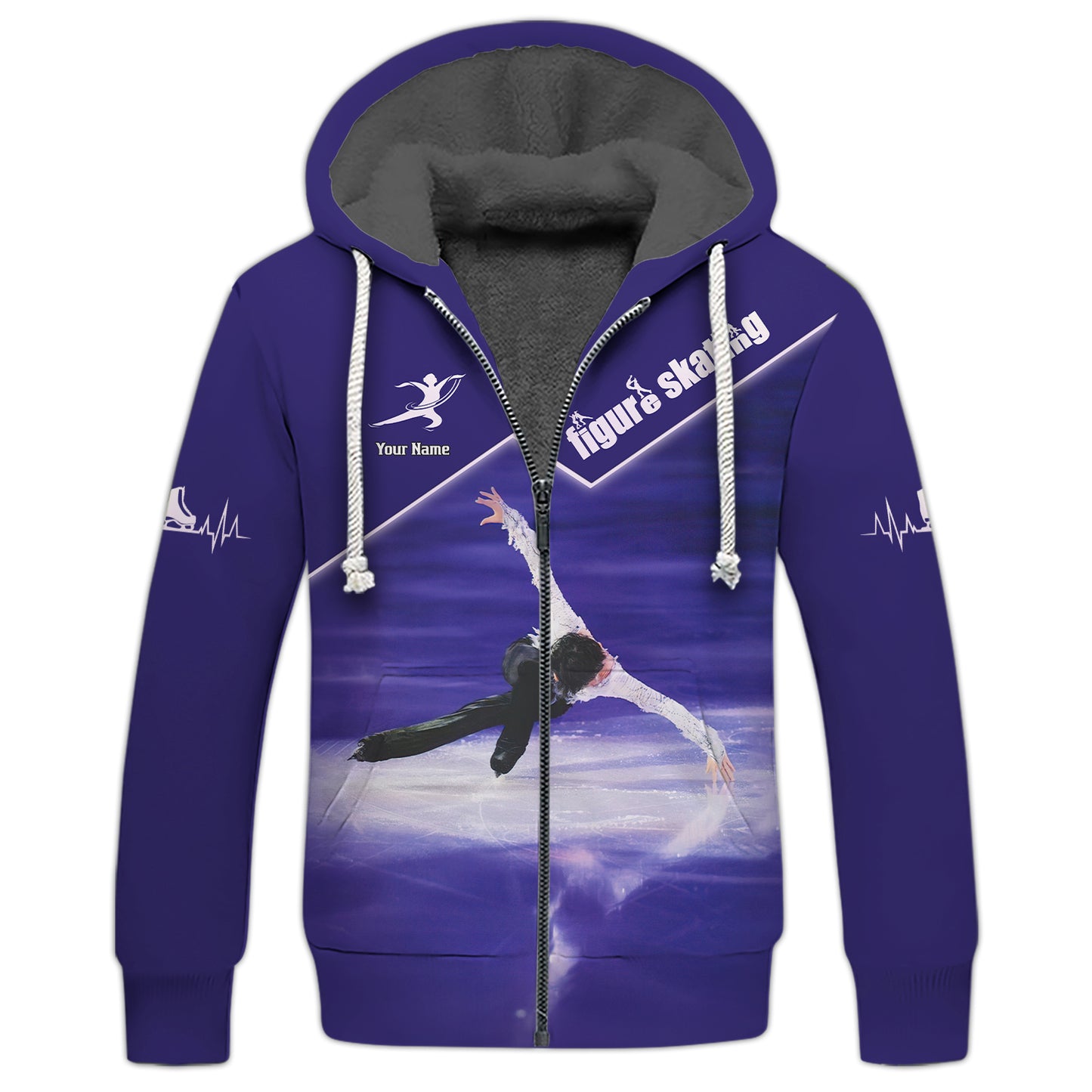 Sudadera con capucha y cremallera personalizada para artistas del patinaje artístico, regalo para amantes del patinaje artístico