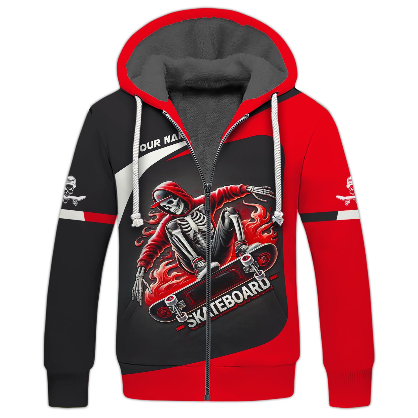 3D Full Print Skull Skateboard T-Shirts Personalized Name Gift For Skateboard Lovers