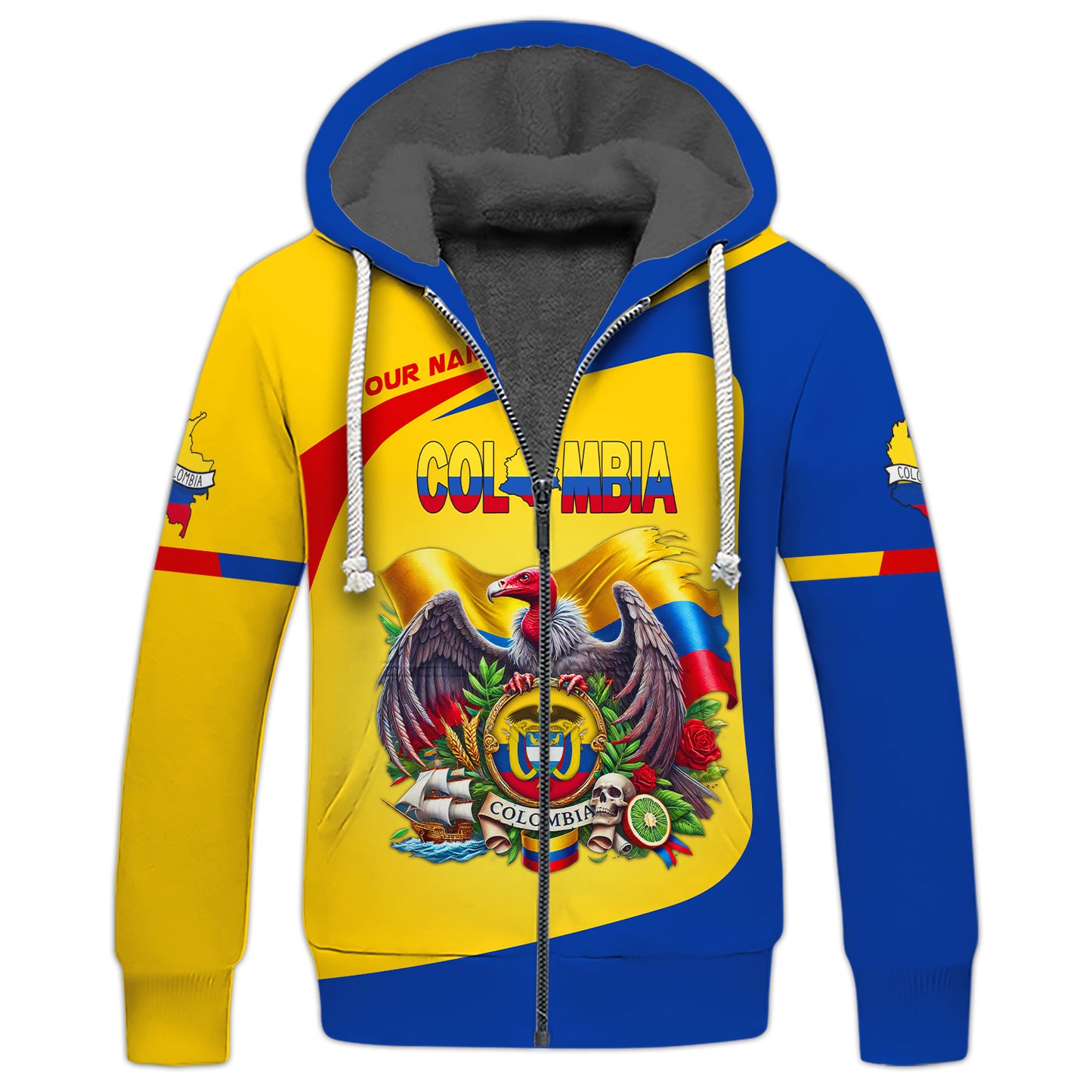 Coat Of Arms Colombia With Andes Condor Custom T-Shirts Gift For Colombian Lovers