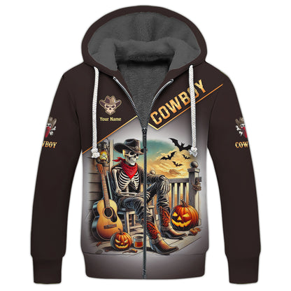 Skull Cowboy Custom T-Shirts Halloween 3D Shirt Gift For Cowboy Lovers