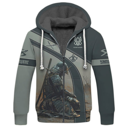 Japan Samurai 3D Full Print Zipper Hoodie Samurai Shirt Gift For Samurai Lovers