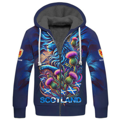 Lion With Thistle Personalized Name 3D Shirt Custom Gift For Scotland Lovers