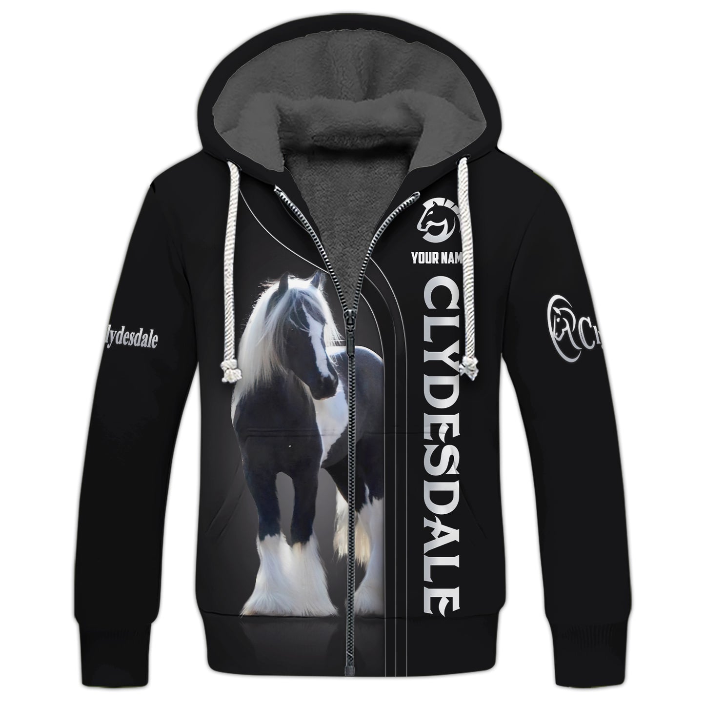 Camisetas Clydesdale con impresión 3D completa, regalo con nombre personalizado para amantes de los caballos