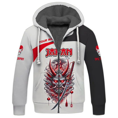 Oni Mask Japan Custom Zipper Hoodie Japanese 3D Shirt Gift For Japan Lover