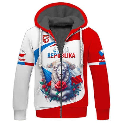 Camiseta con nombre personalizado y el león con la bandera de la República Checa Camiseta de Cesko Regalo para los amantes de la República Checa