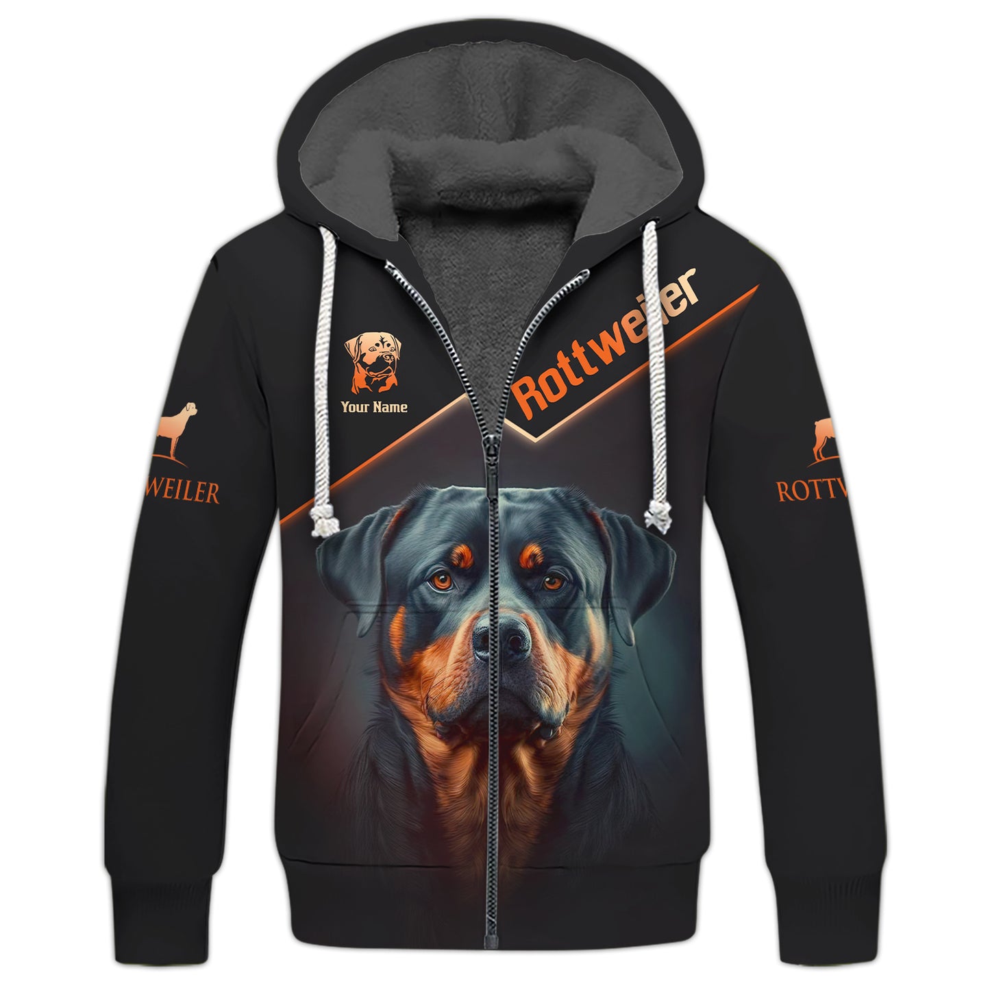 T-shirts Brave Rottweiler à impression 3D complète, cadeau personnalisé avec nom pour les amoureux du Rottweiler