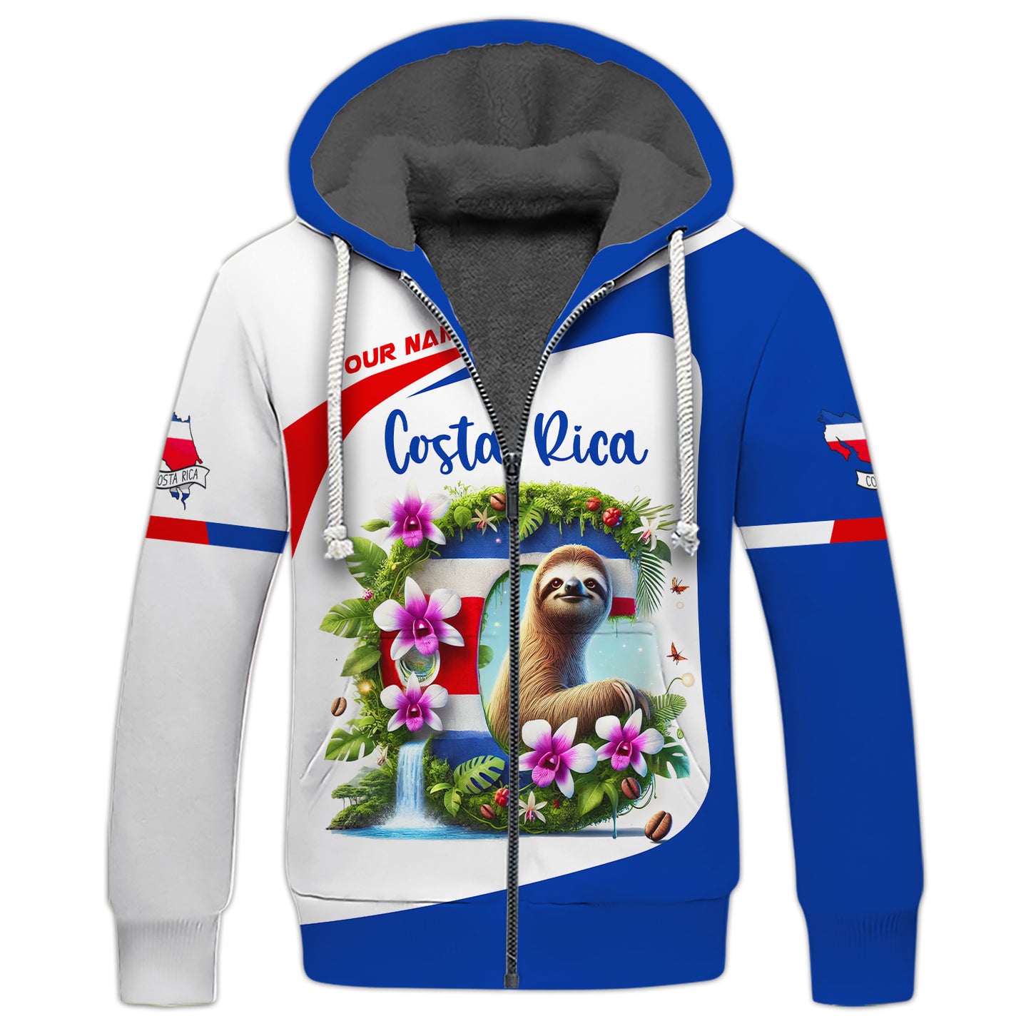 Costa Rica Custom 3D Shirt With Sloth Personalized Name Gift For Costa Rica Lovers