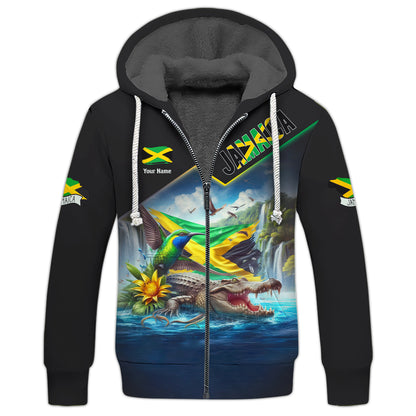 Camiseta personalizada del orgullo de Jamaica con cocodrilo y colibrí de Jamaica, regalo para los amantes de Jamaica