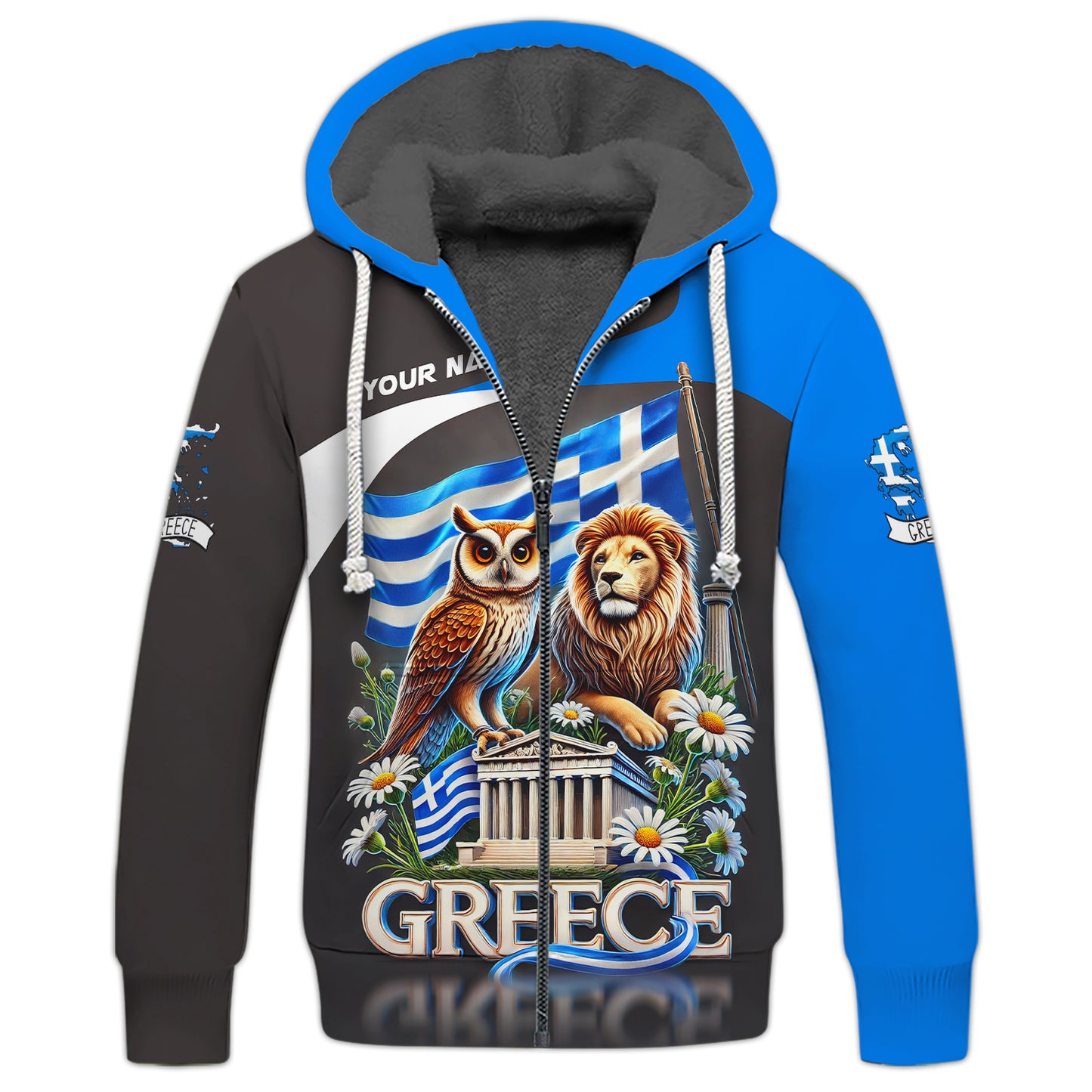 Personalized Lion With Owl Of Greece Shirt - Celebrate Greek Heritage