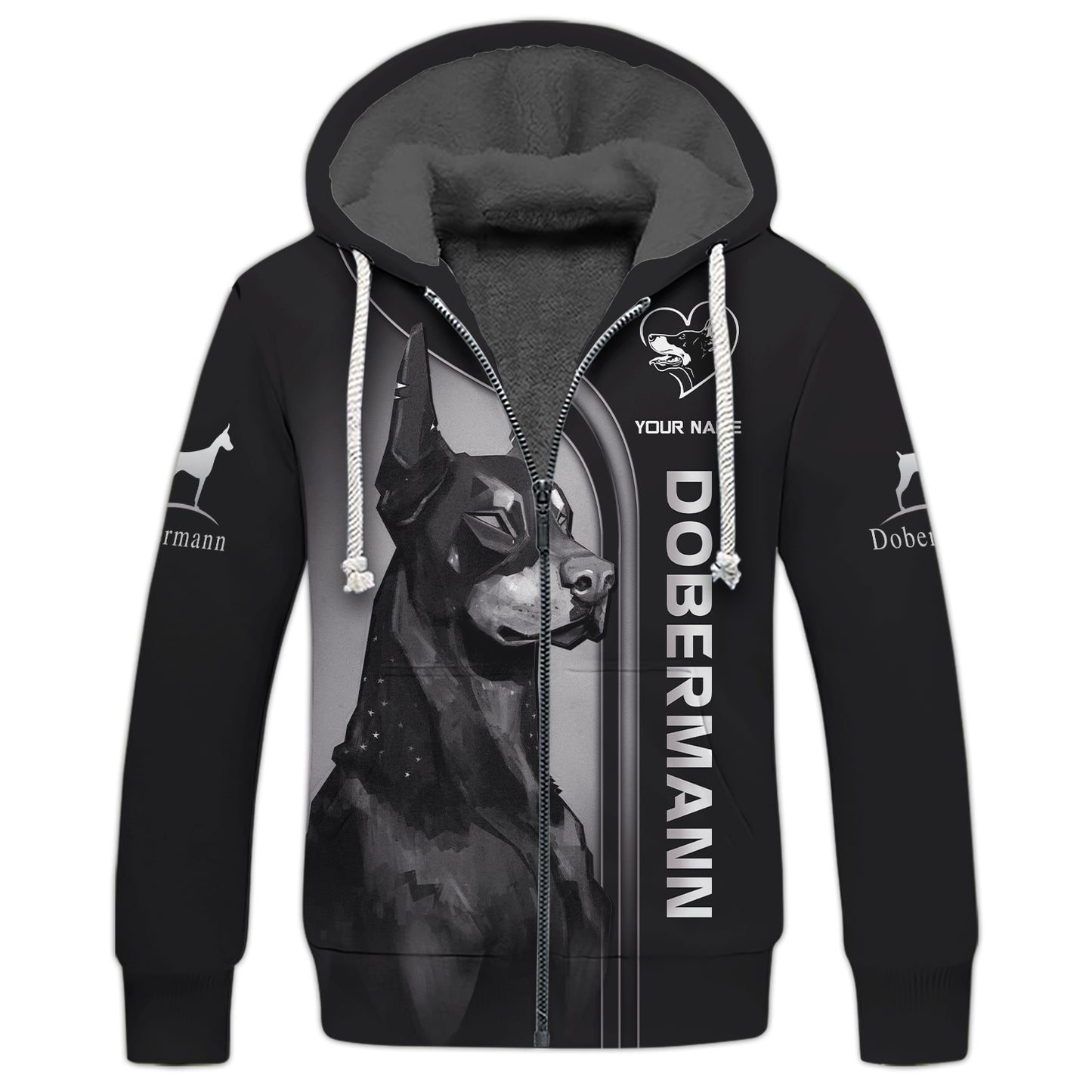 Cadeau de t-shirt 3D Dobermann personnalisé pour les amoureux de Dobermann