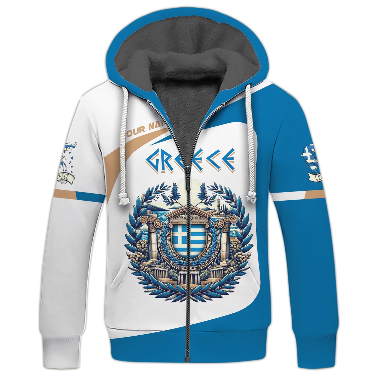 Coat Of Arms Greek Custom T- Shirts Gif For Greece Lover 3D Shirt