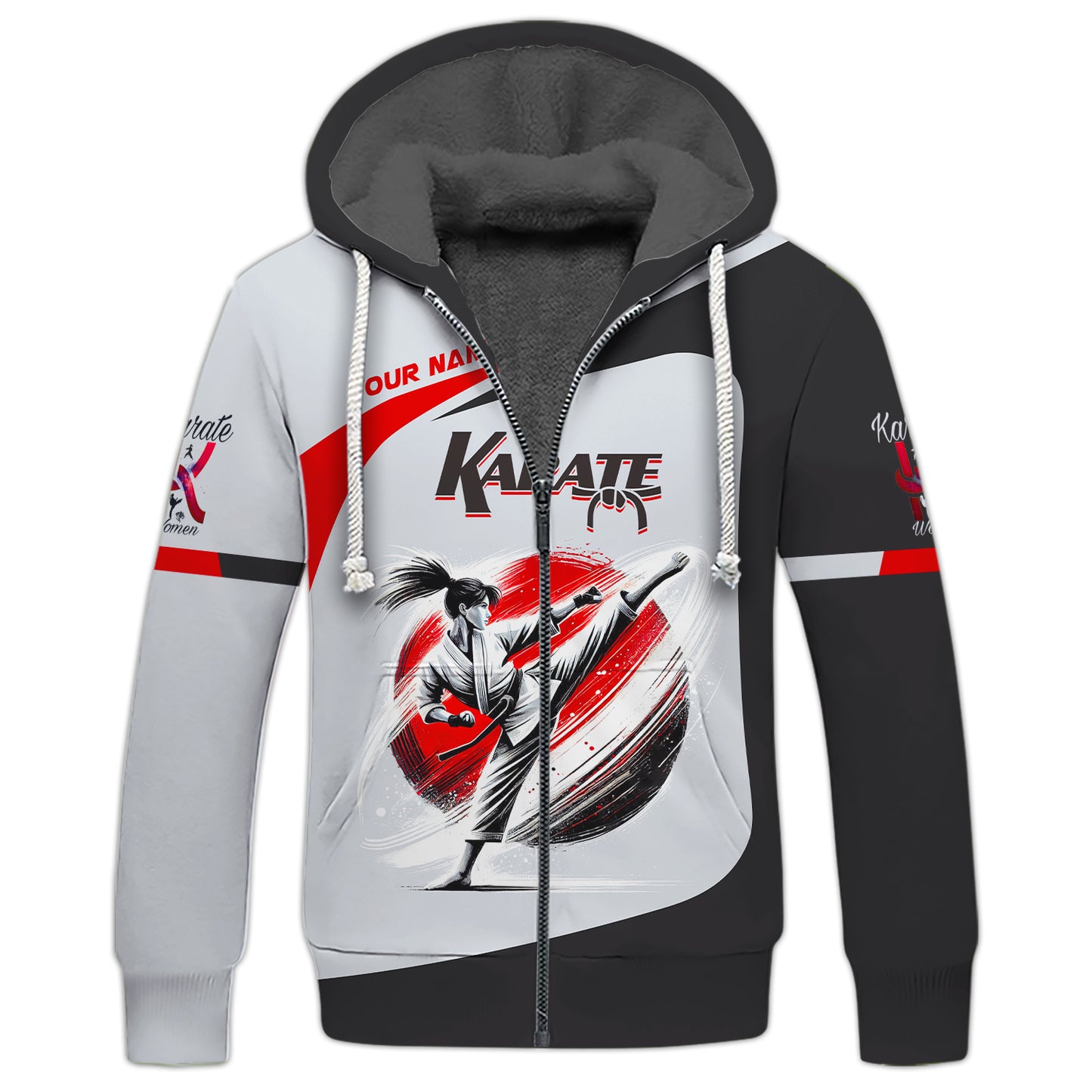 Camiseta de karate para mujer con nombre personalizado Camiseta de karate en 3D Regalo personalizado para amantes del karate