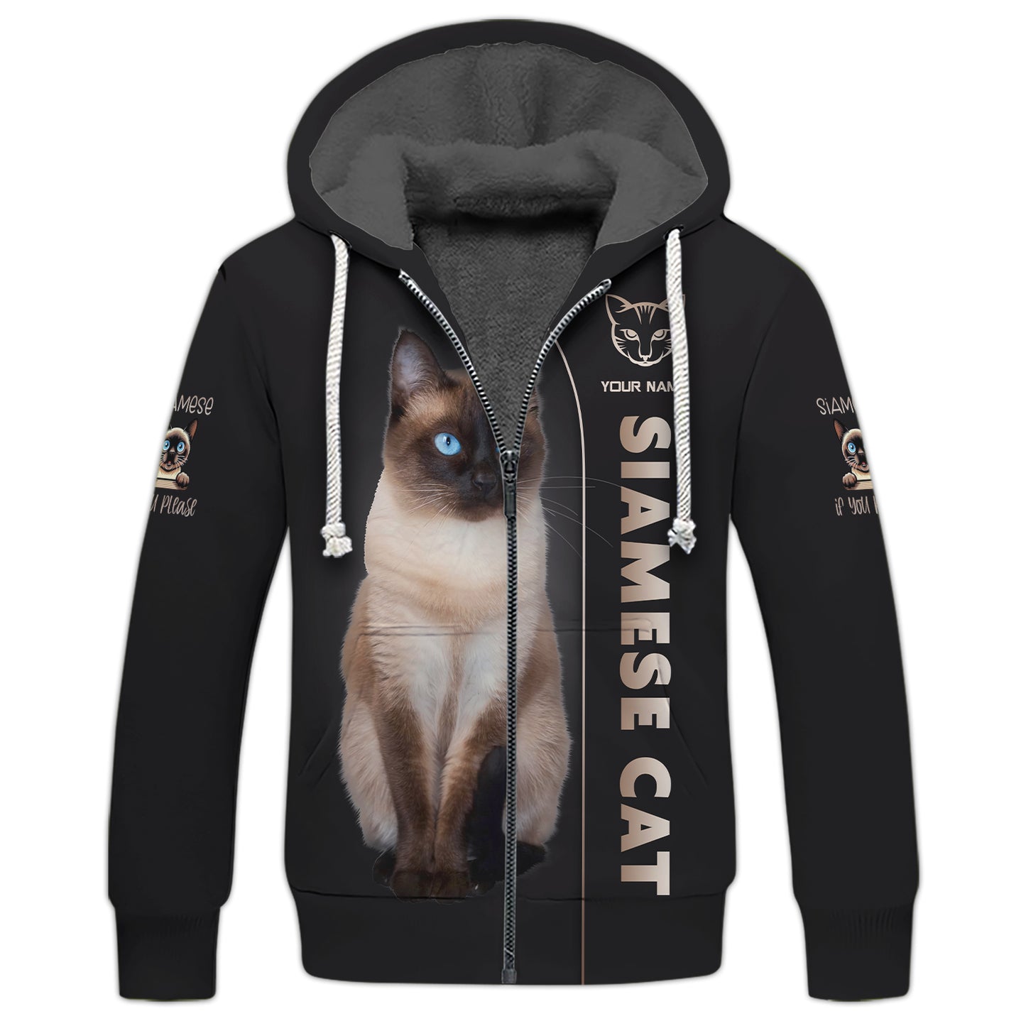 3D Full Print Siamese Cat T-Shirts Personalized Name Gift For Cat Lovers