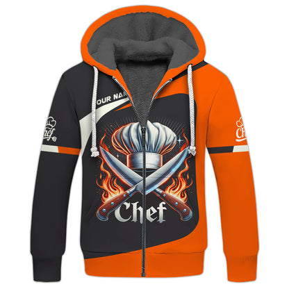 3D Full Print Blazing Chef Knifes Shirt Personalized Name Gift For Chef Lovers