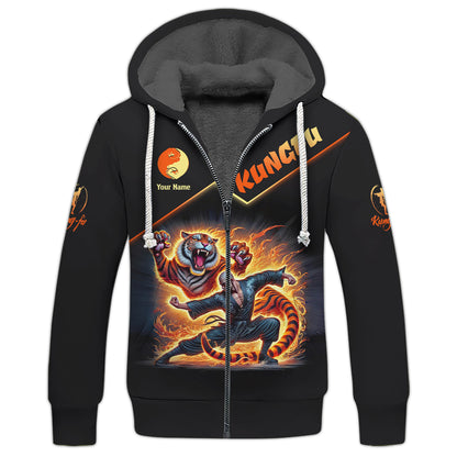 3D Full Print Shaolin Kungfu With Tiger T-Shirt Personalized Name Gift For Shaolin Kungfu Lovers