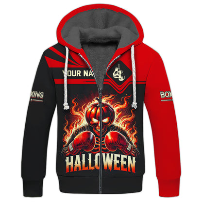 Camisetas personalizadas de Halloween, camiseta de boxeo de calabaza de Halloween en 3D, regalo para los amantes de Halloween