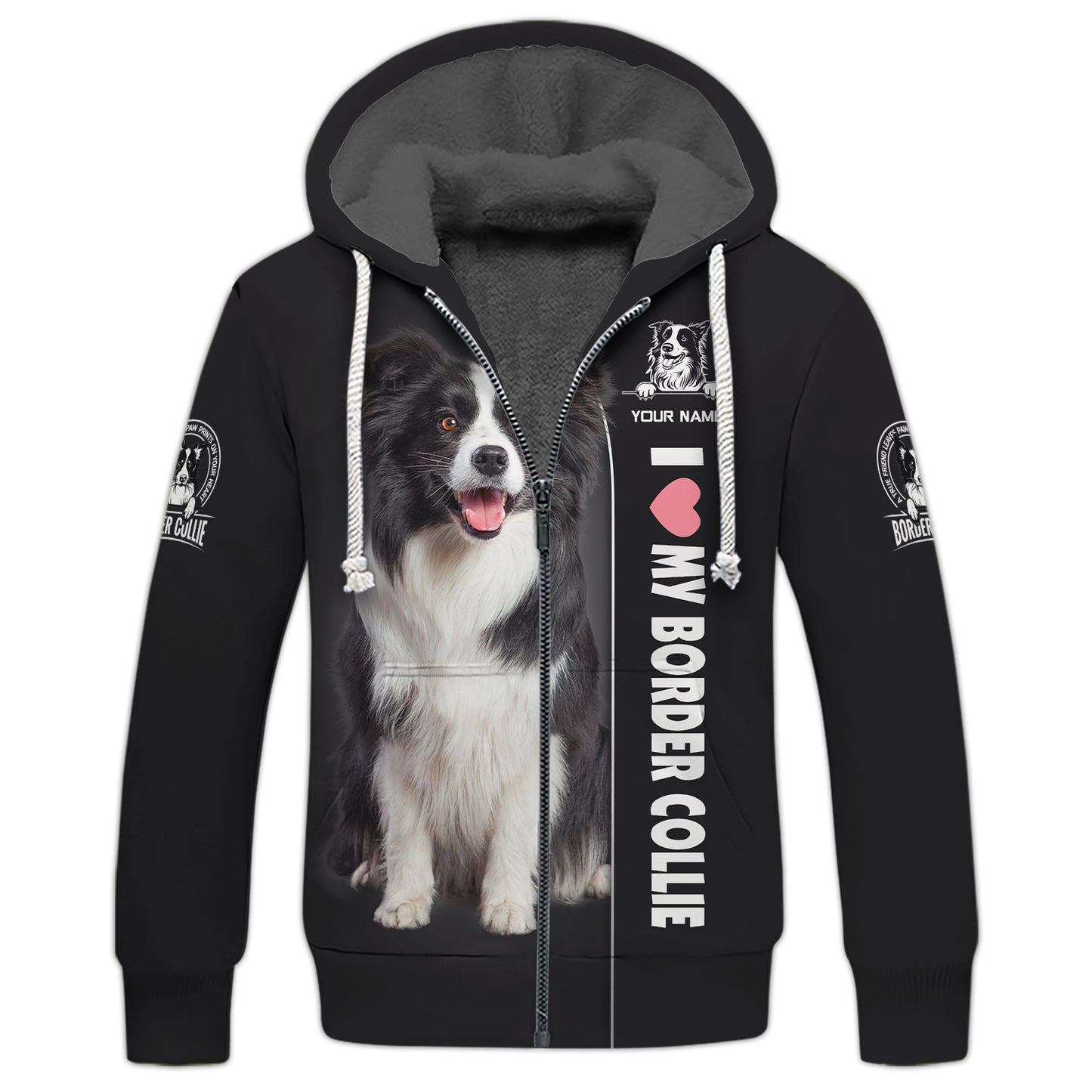 Camiseta con nombre personalizado de Border Collie, regalo para amantes de los perros, camisetas 3D