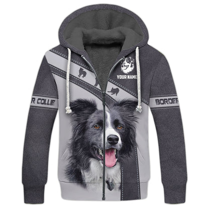 Camisetas de Border Collie con impresión 3D completa, regalo con nombre personalizado para amantes de los perros