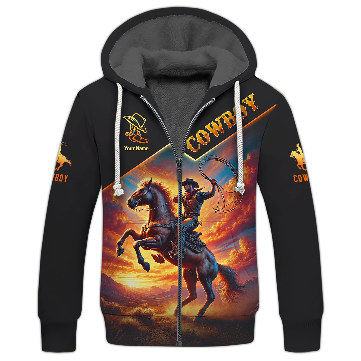 T-shirt personnalisé Cowboy In The Sunset - Embrassez le Far West