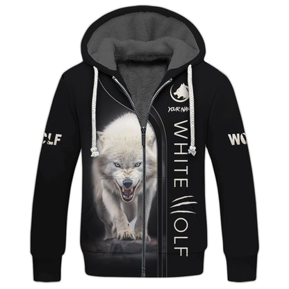 Ferocious White Wolf Custom 3D T-Shirt Gift For Wolves Lovers