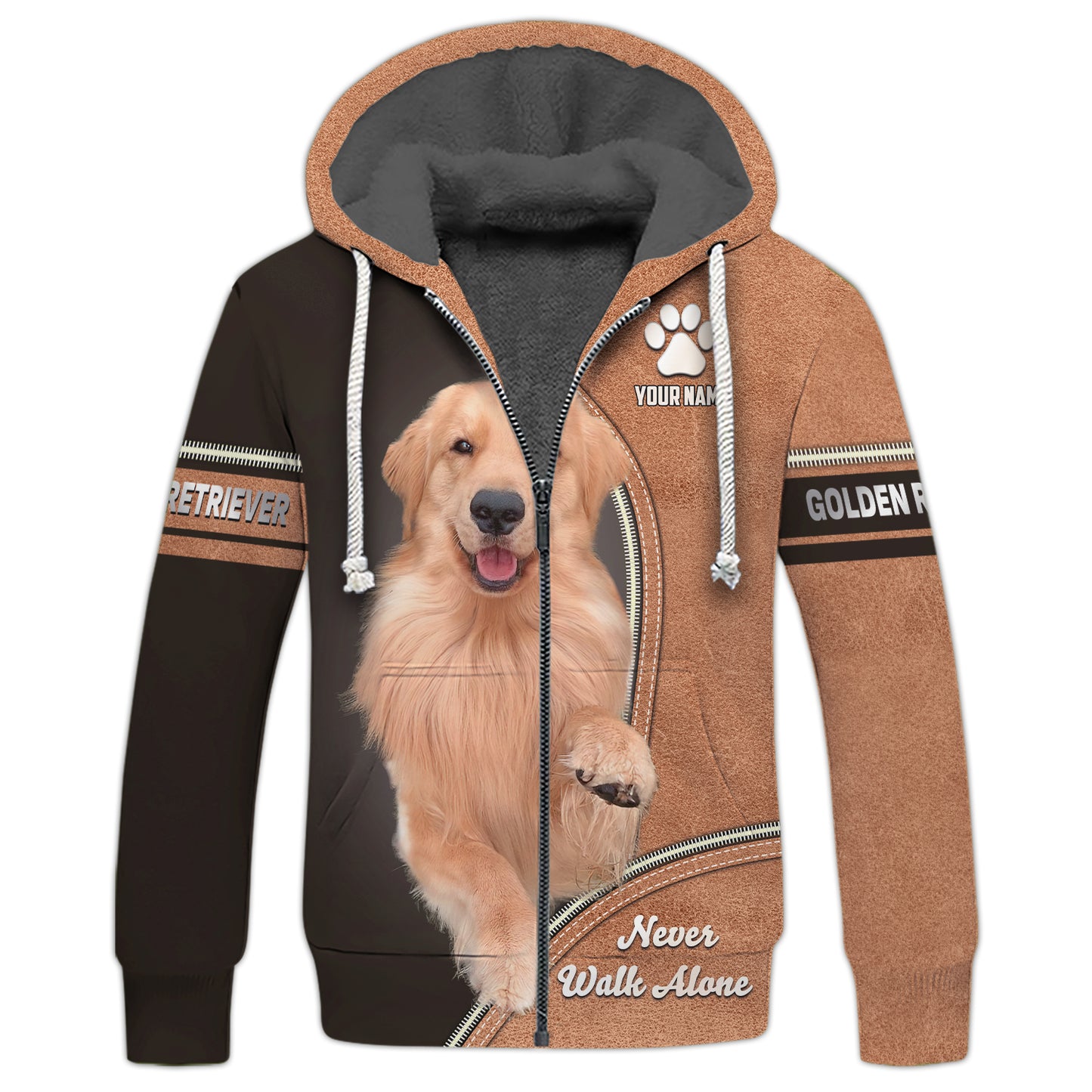 Camiseta personalizada de Golden Retriever: nunca camines solo