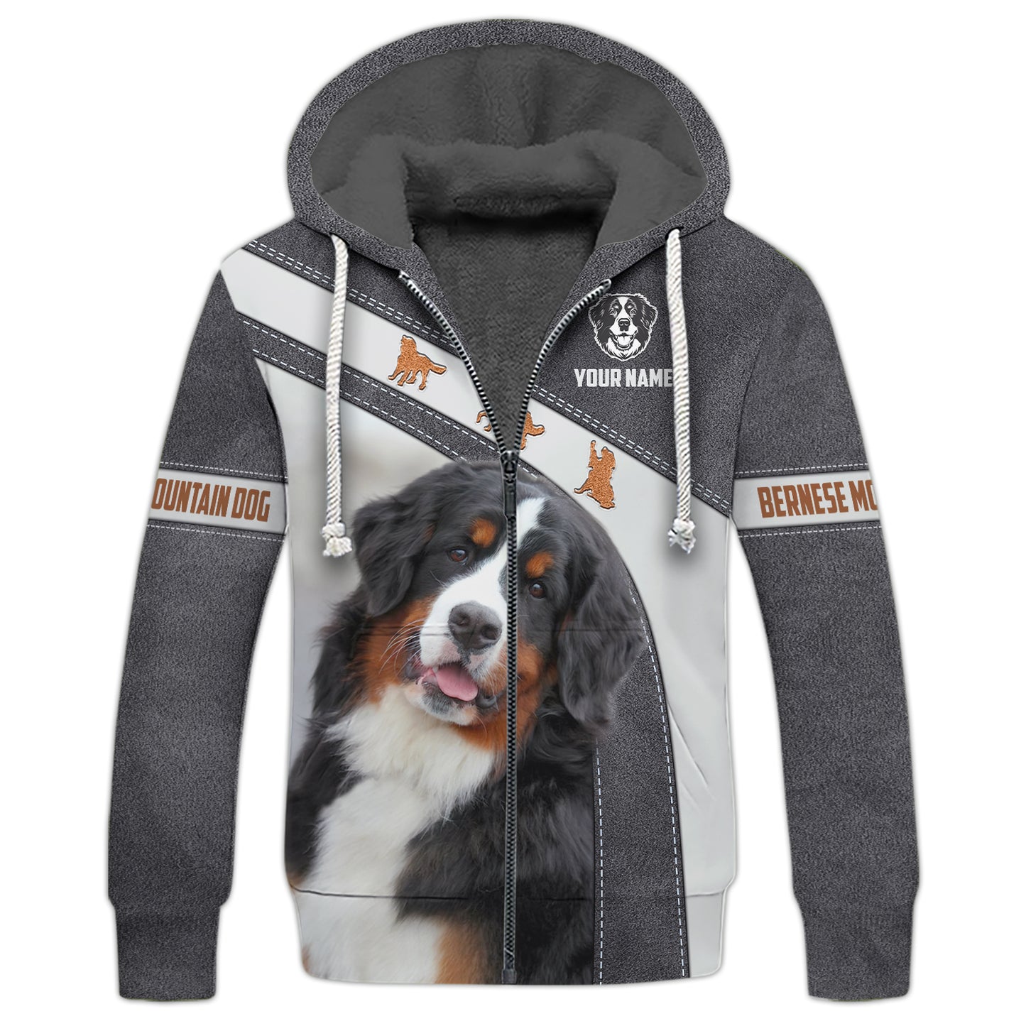 Camisetas de montaña bernesas con impresión 3D completa, regalo con nombre personalizado para amantes de los perros