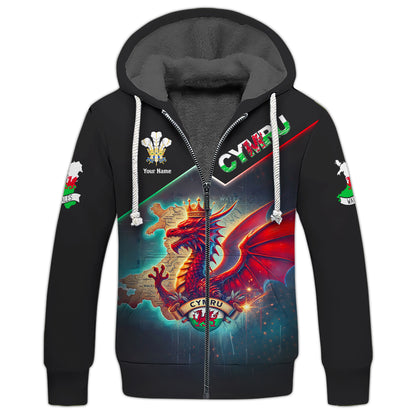 T-shirts personnalisés Dragon King Of Wales Wales T-shirt imprimé 3D complet Cadeau pour les amoureux de CYMRU