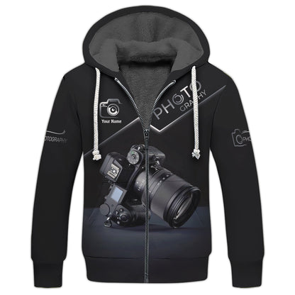 Camiseta con fotografía con impresión 3D completa, regalo personalizado con nombre para amantes de la fotografía