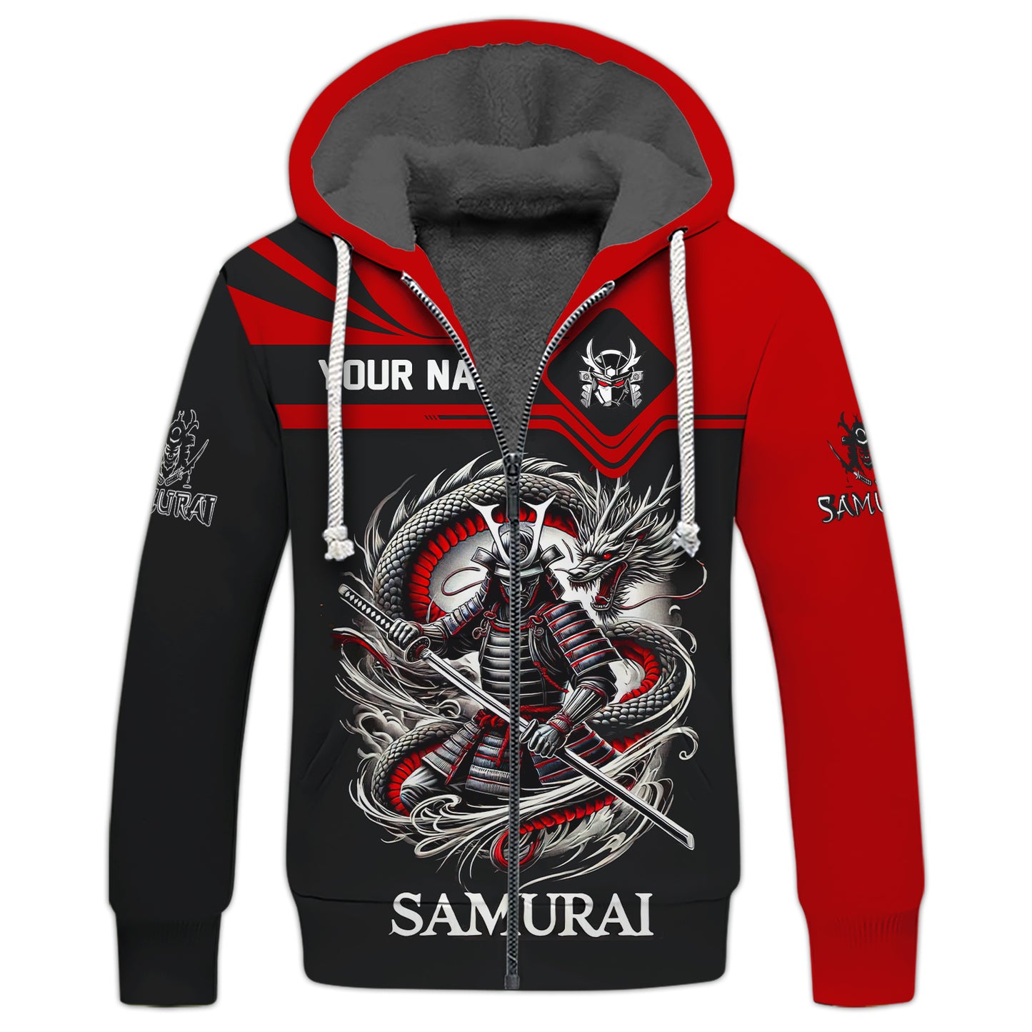 Camisetas personalizadas de samurái con dragón Camiseta de samurái 3D Regalo para amantes japoneses