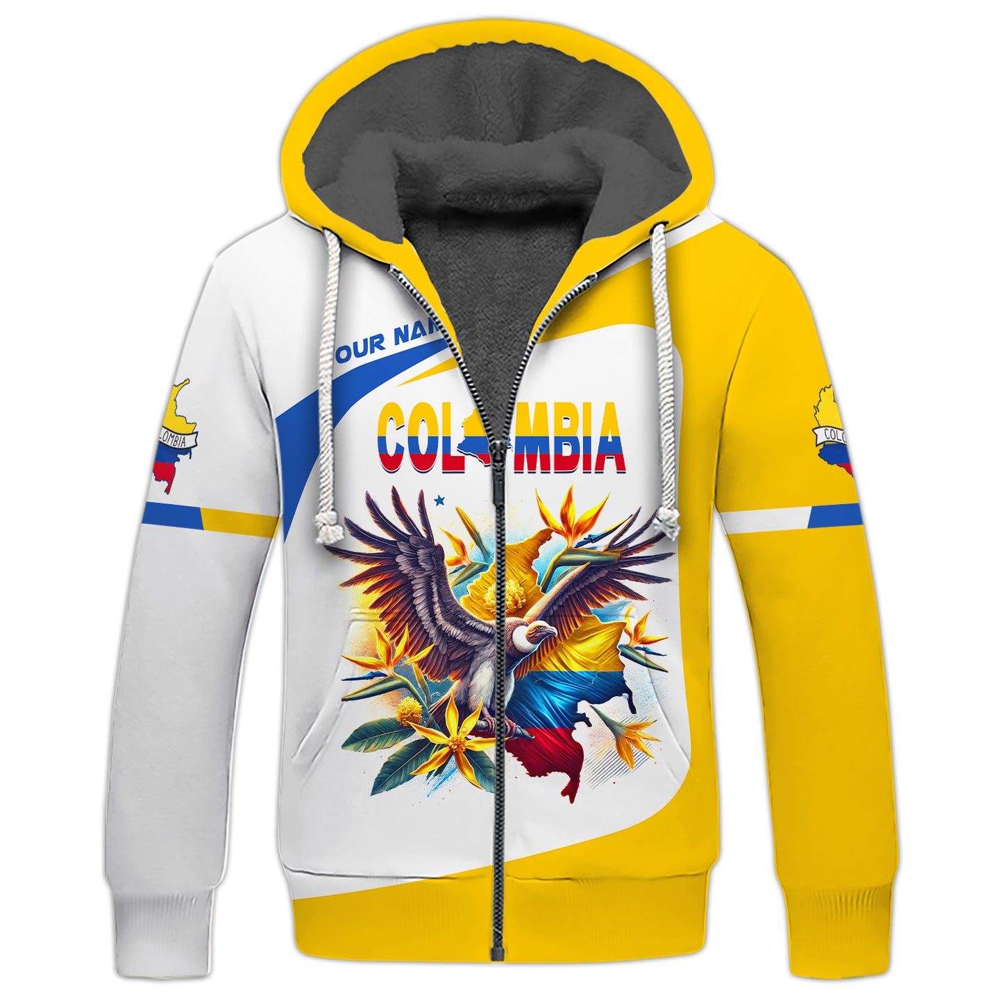 Andean Condor With Map Of Colombia Custom T-Shirts Gif For Colombian Lovers