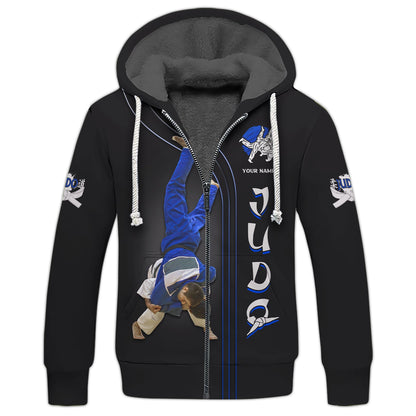 Judo Cutom Name 3D Full Print Zipper Hoodie Personalized Gift For Judo Lovers