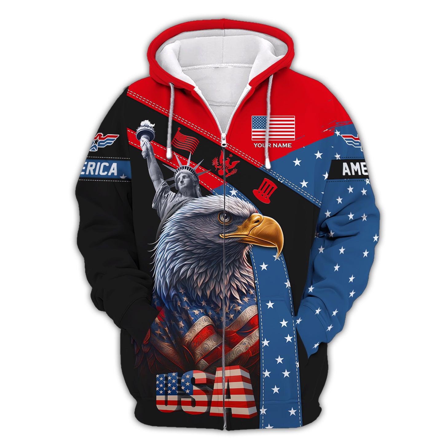 T-shirts personnalisés américains American Eagle 3D Shirts Cadeau pour les amoureux américains