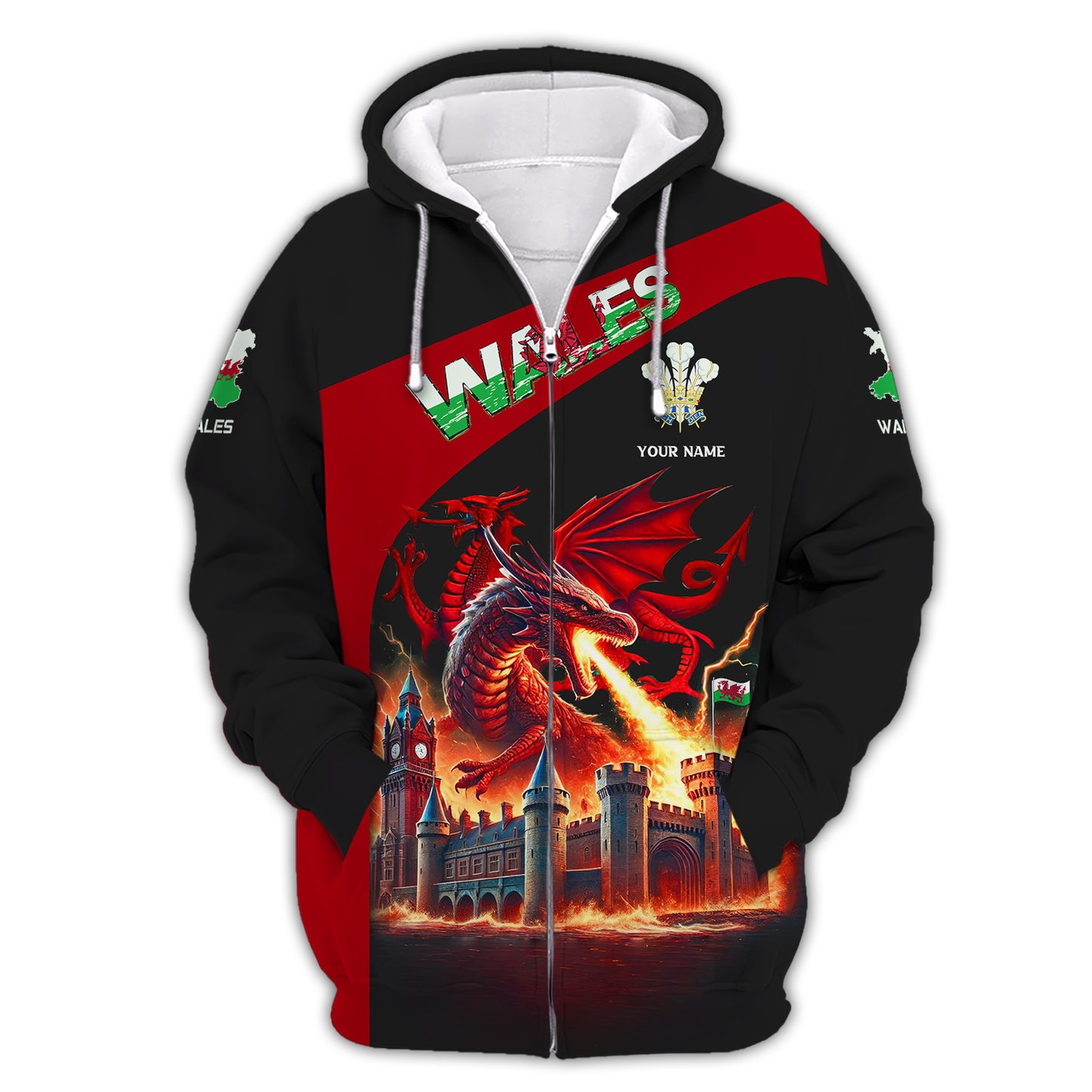 The Sacred Dragon Fire Of Wales Custom T-Shirts Gif For Welsh Lovers