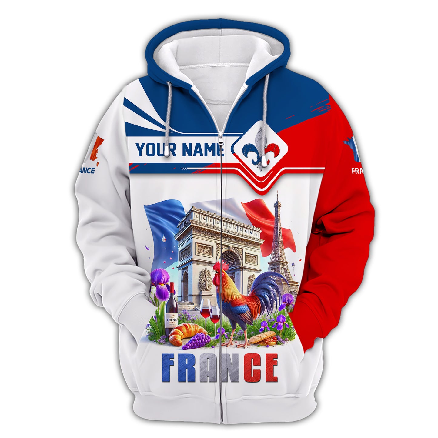 Regalo de camiseta con nombre personalizado y orgullo nacional de Francia para amantes franceses