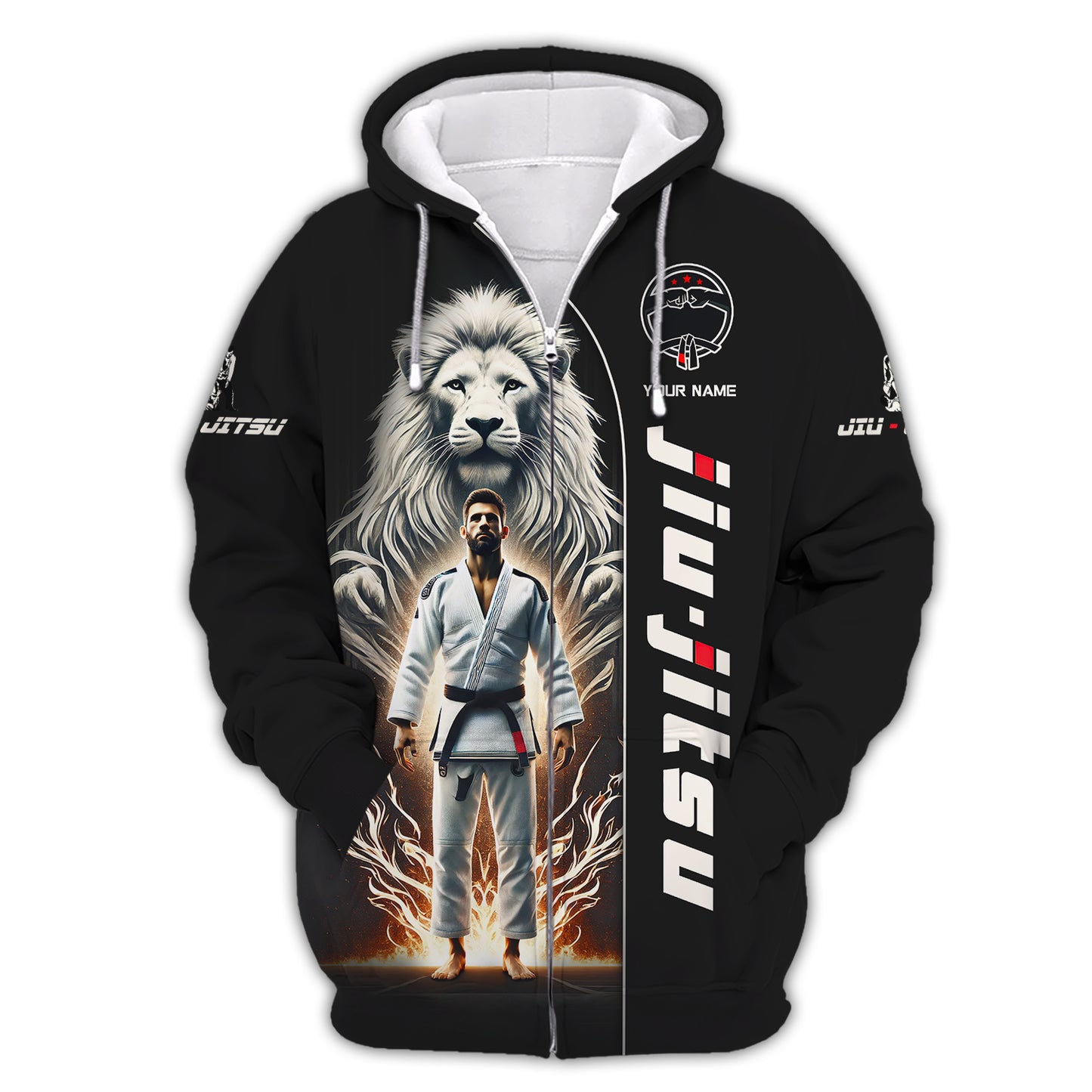 Camisetas personalizadas con el nombre del maestro de Jiu Jitsu con impresión 3D completa, alma de león, regalo para amantes del Jiu Jitsu