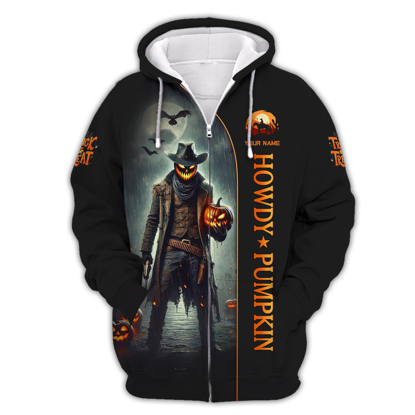 Camisetas con estampado 3D completo de Drácula con calabaza, regalo con nombre personalizado para amantes de Halloween